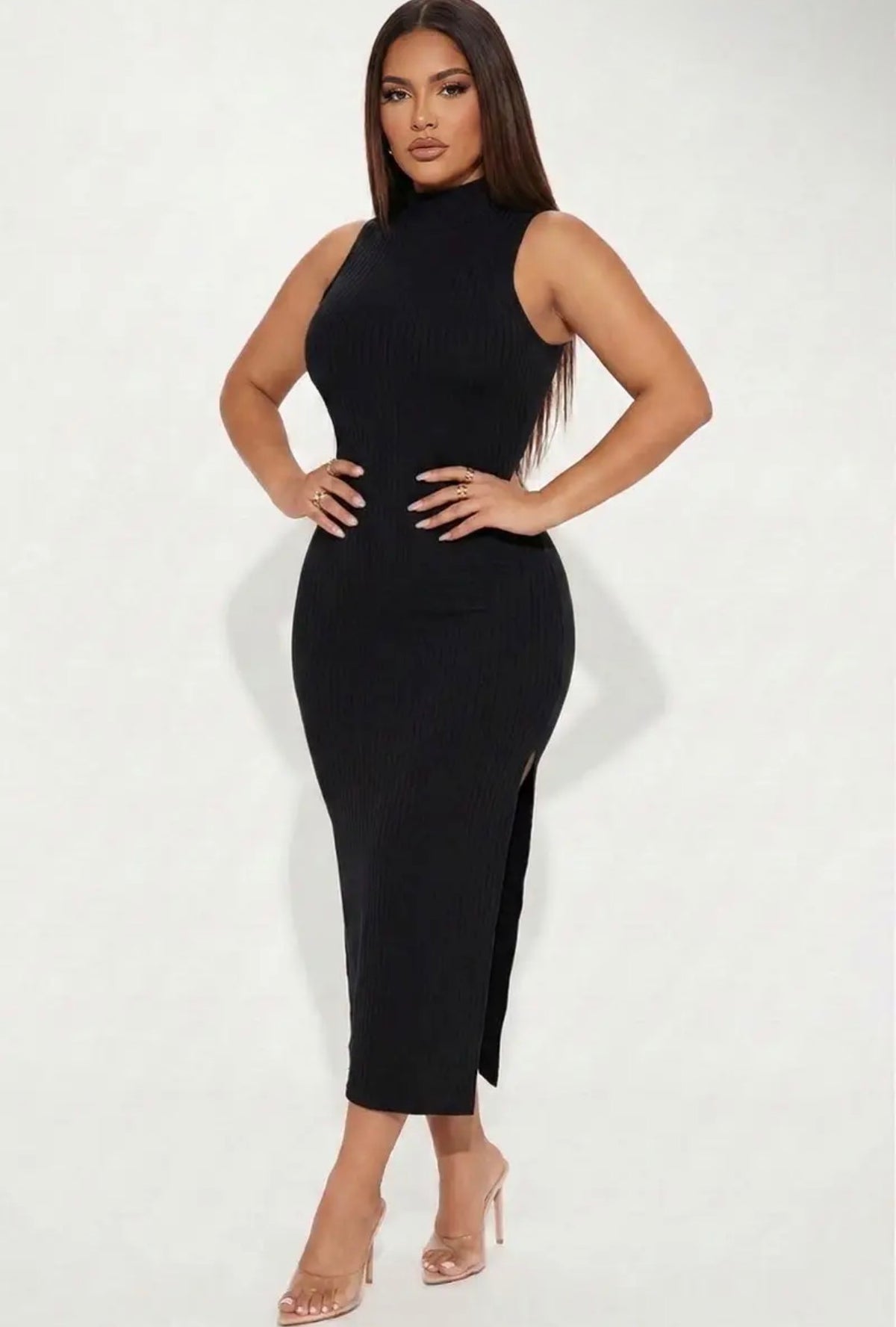 Signature Ribbed Midi Dress