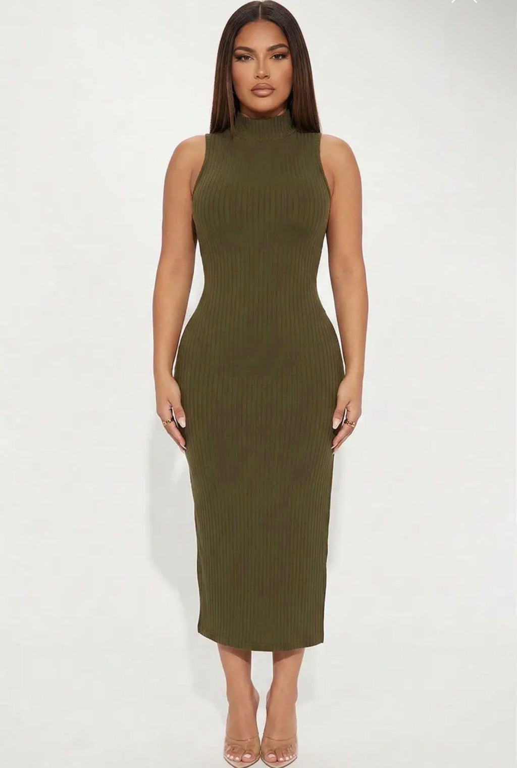 Signature Ribbed Midi Dress