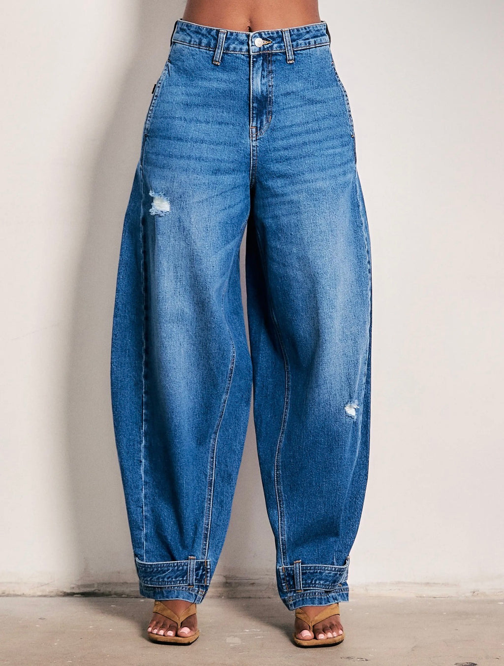 Adjustable Wide Leg Opening Baggy Jeans